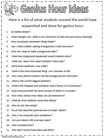 ideas for genius hour