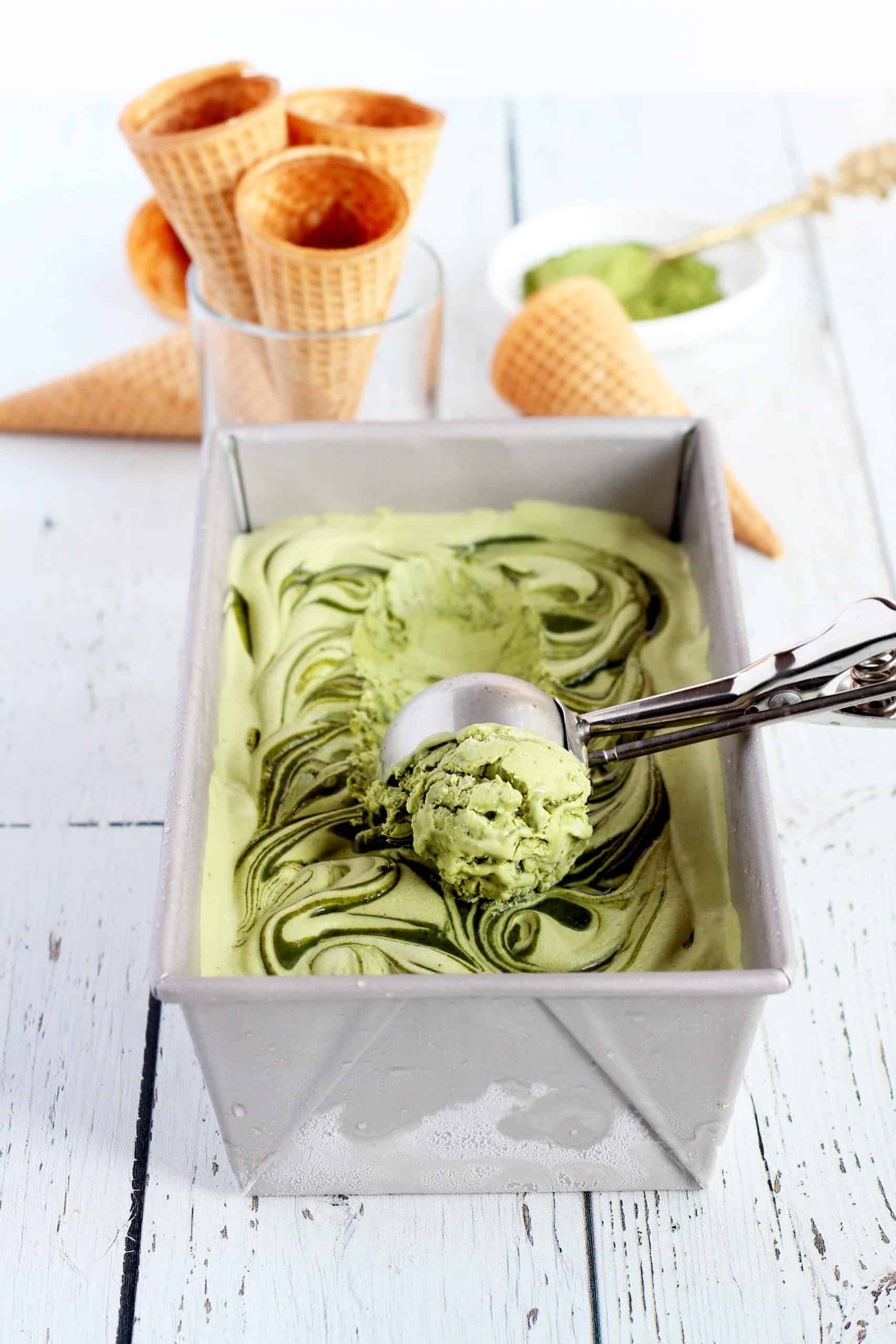 Effortless No-Churn Matcha Ice Cream