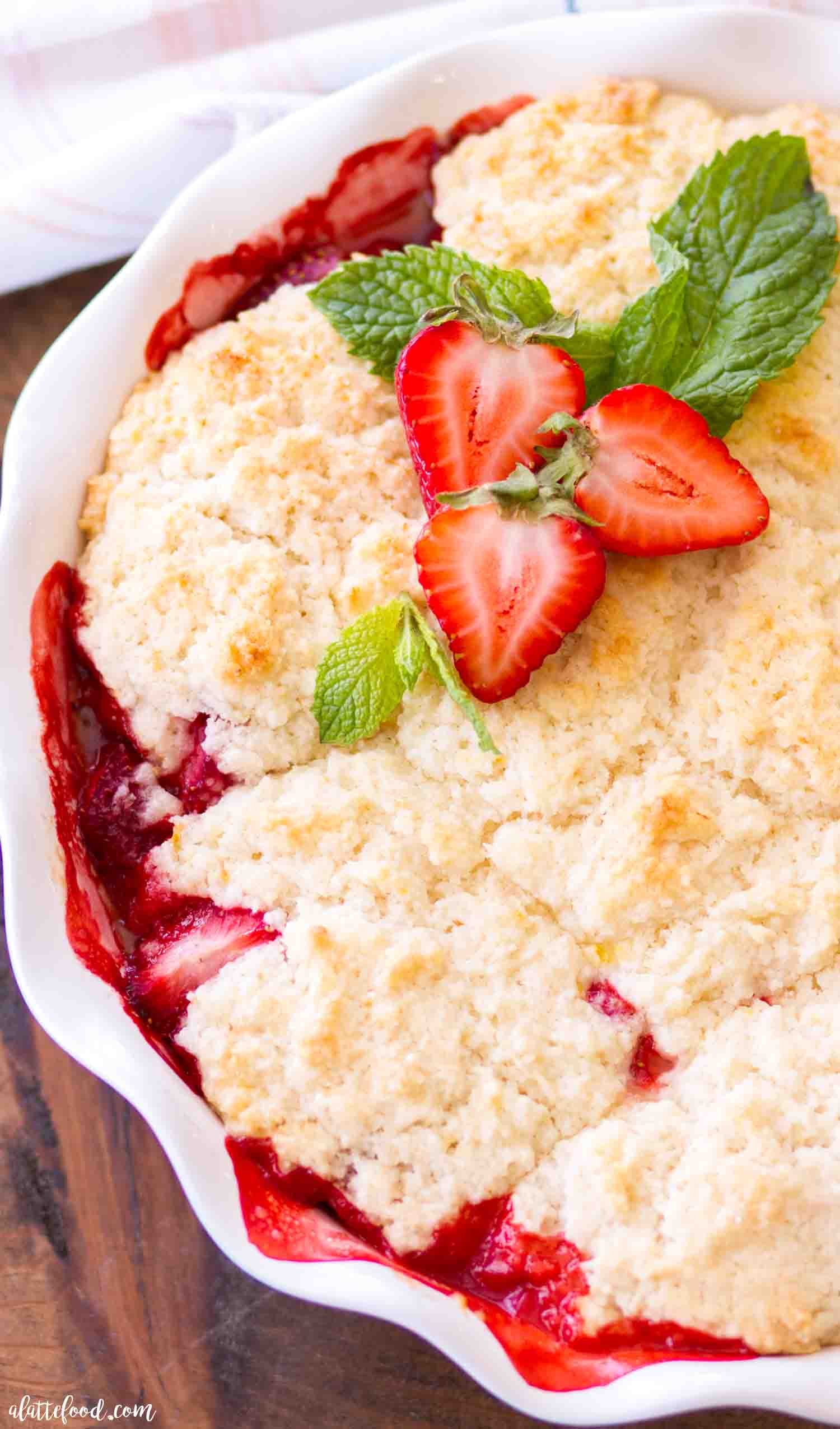 Easy Summer Strawberry Cobbler Flaky Biscuit & Juicy Filling