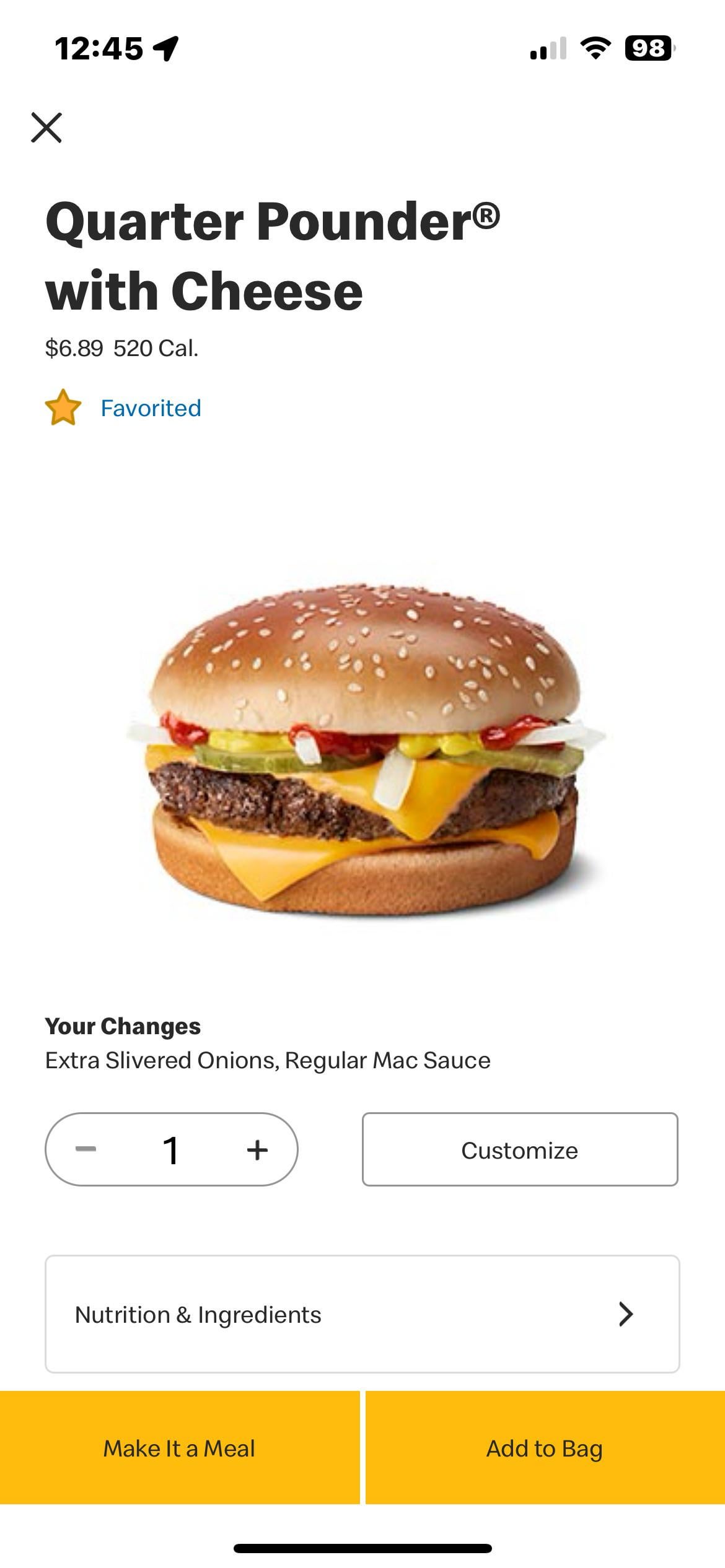 how to add big mac sauce on app