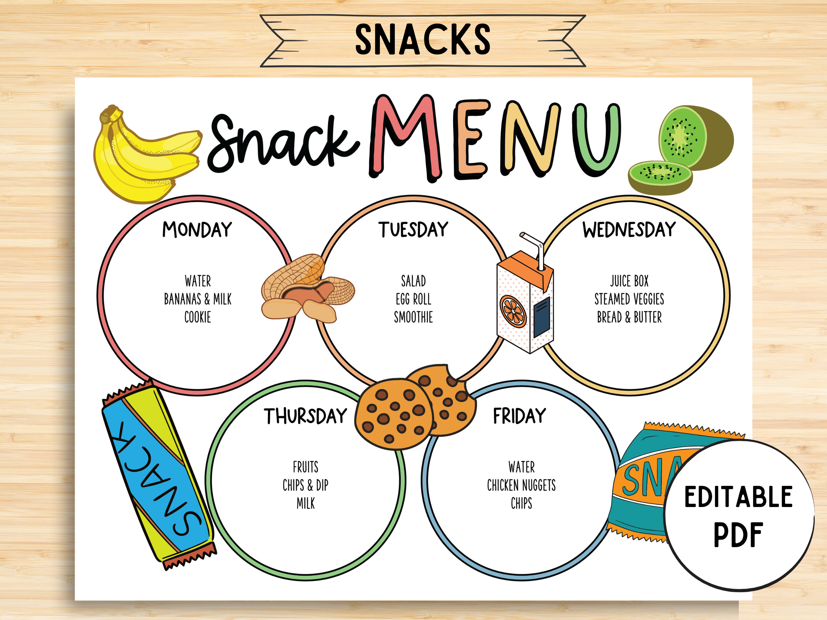 snack menus
