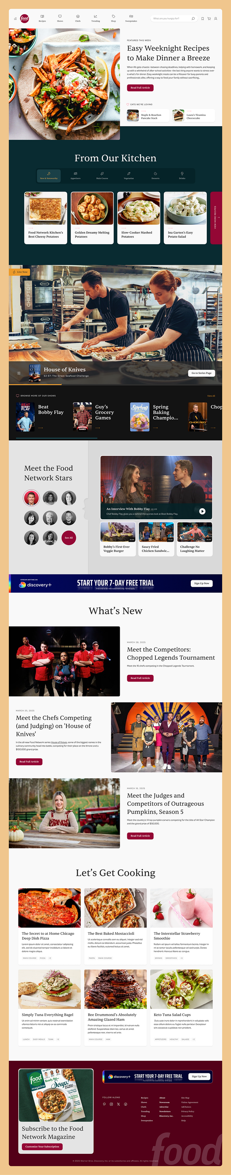 food network homepage