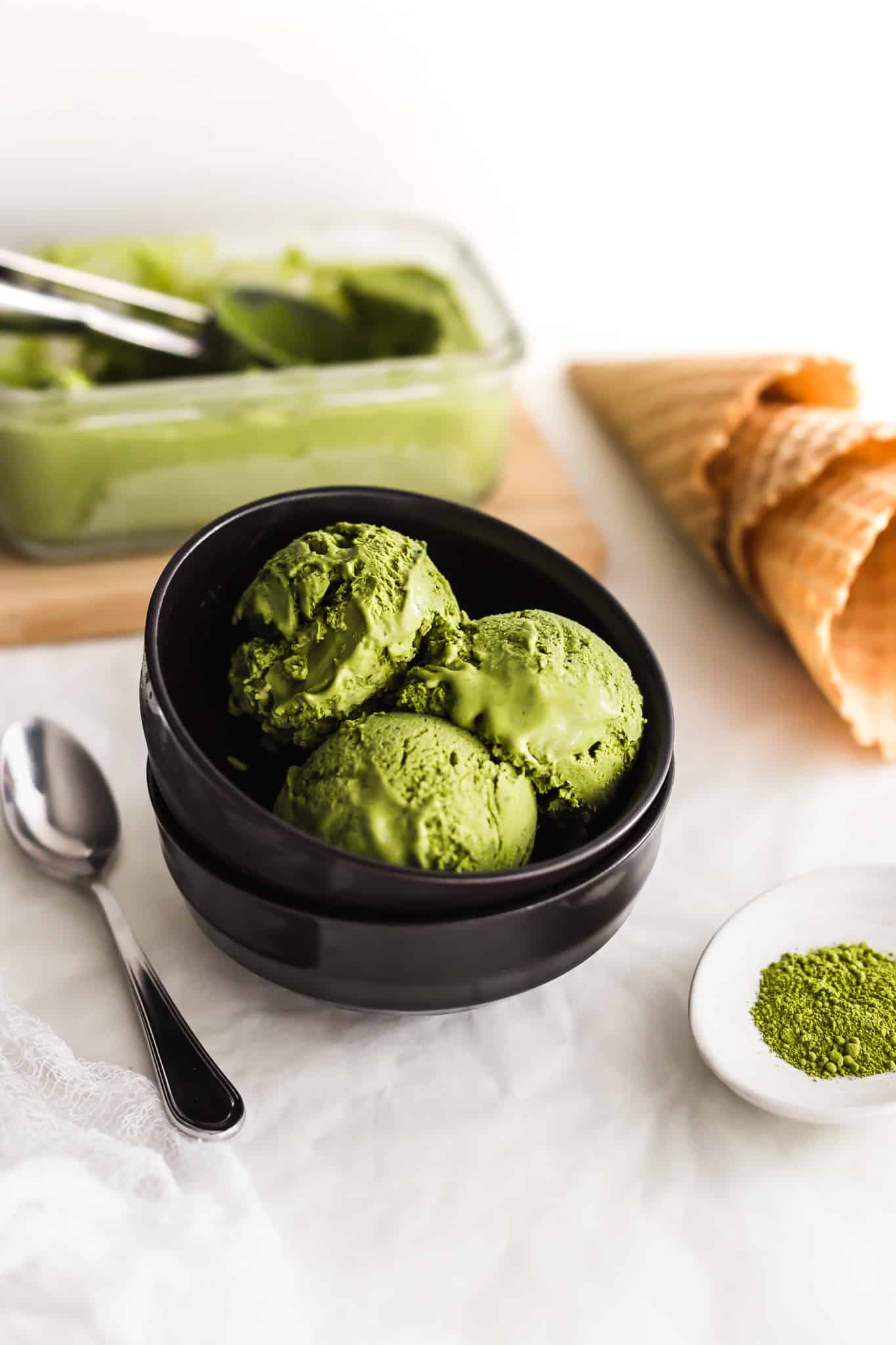 Effortless No-Churn Matcha Ice Cream