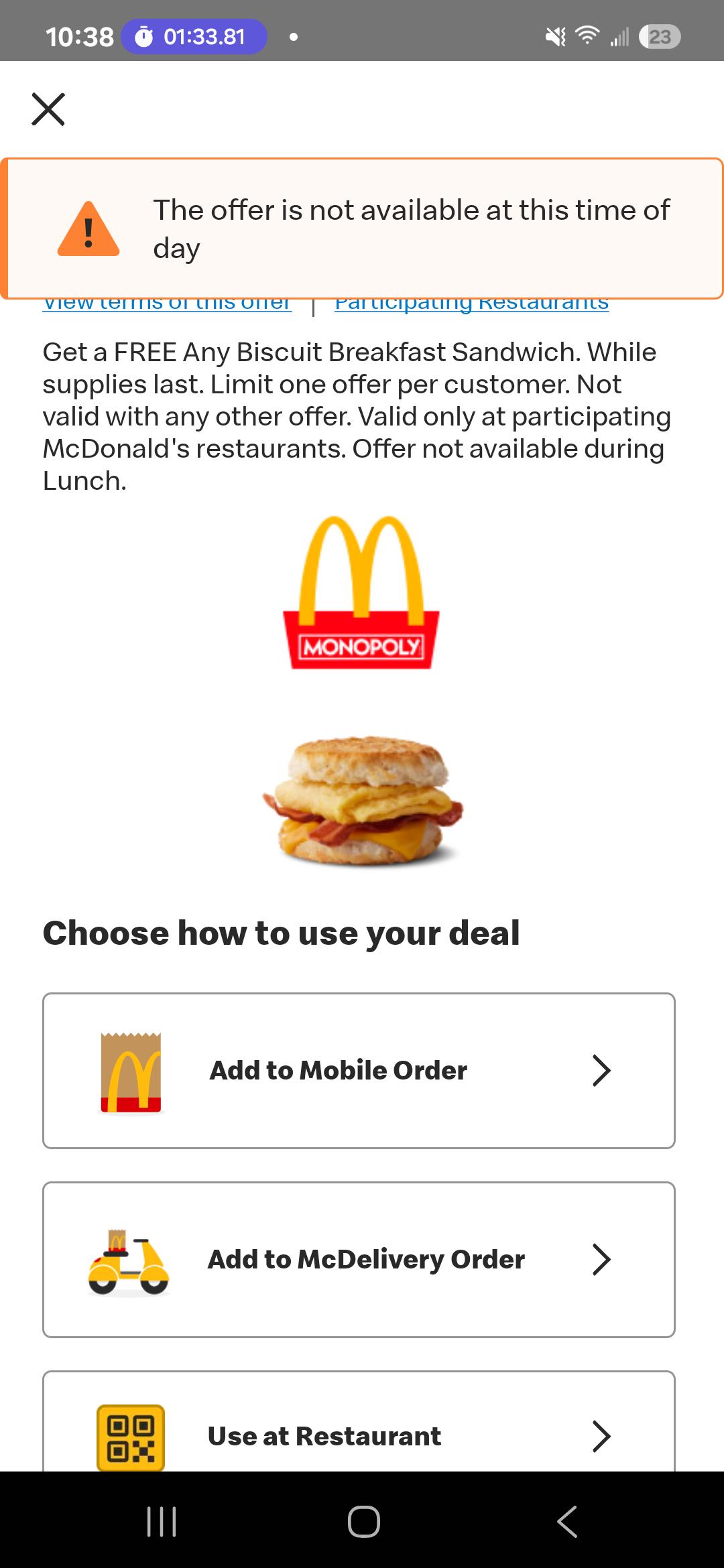 what time does mcdonald's switch from breakfast to lunch