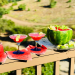 Fluffy Watermelon Margarita Granita in Hollowed Bowls