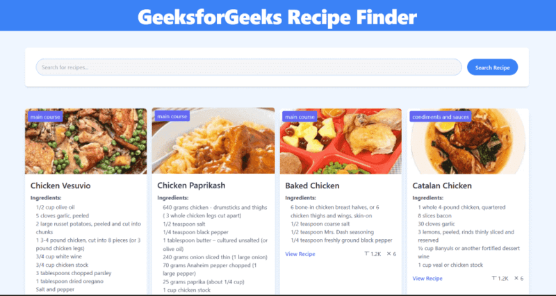 recipe finder using ingredients