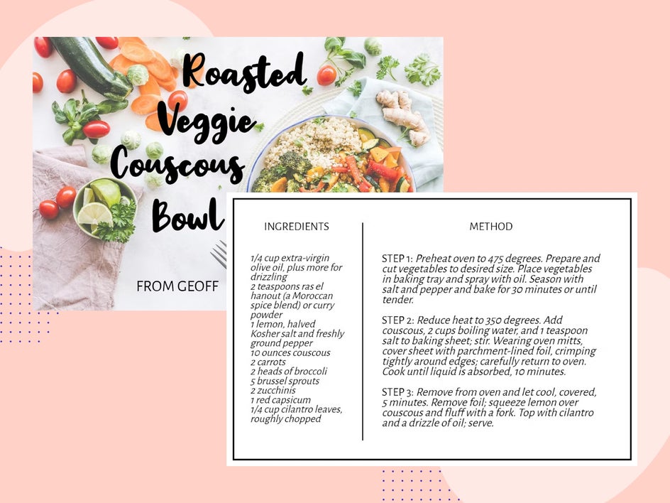 build a recipe with ingredients