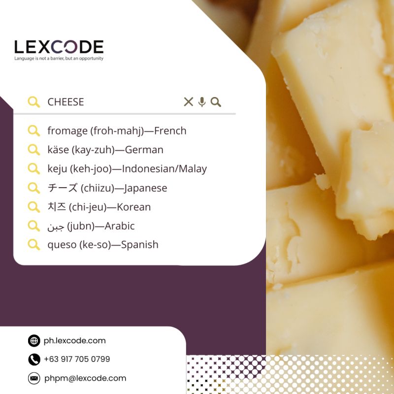 cheese in different languages