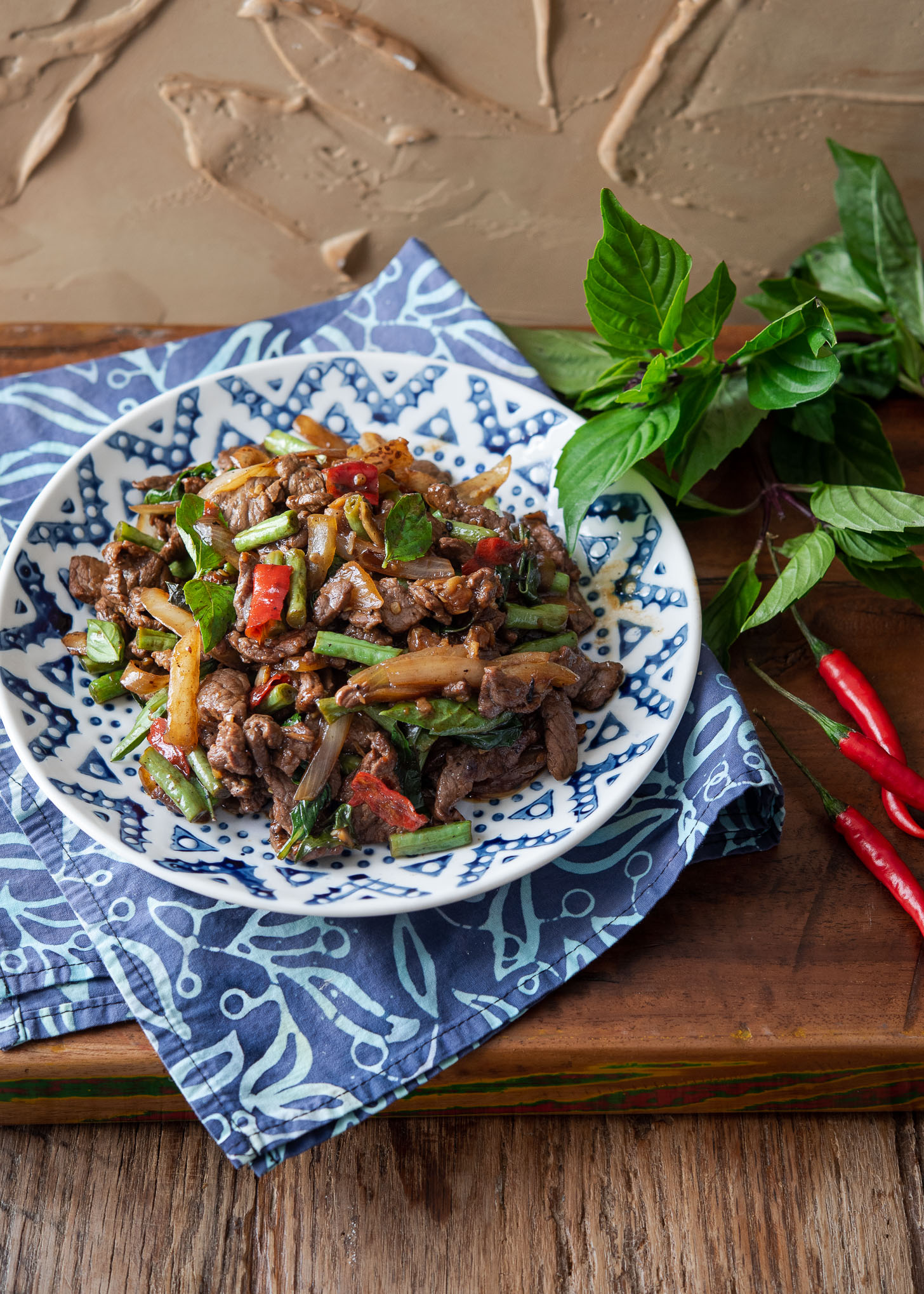 Quick Thai Street Food-Style Beef Stir-Fry with Purple Basil and Chiles