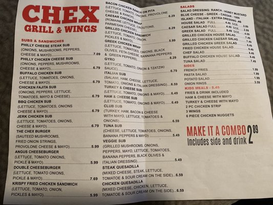 chex grill menu and prices
