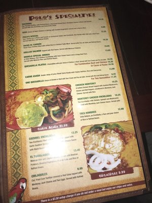 polo's mexican cafe menu