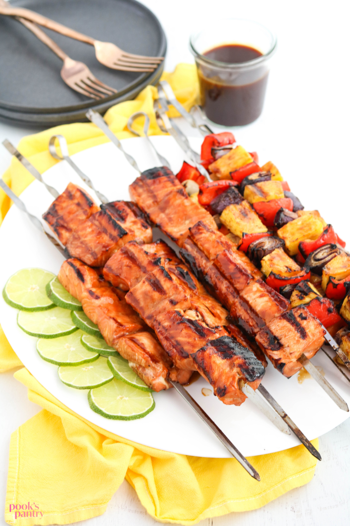 Grilled Teriyaki Salmon & Pineapple Kebabs Sweet-Savory Summer Delight