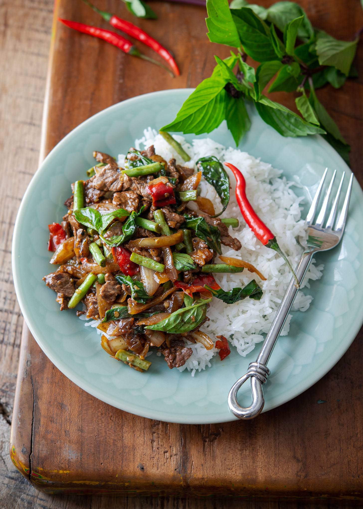 Quick Thai Street Food-Style Beef Stir-Fry with Purple Basil and Chiles