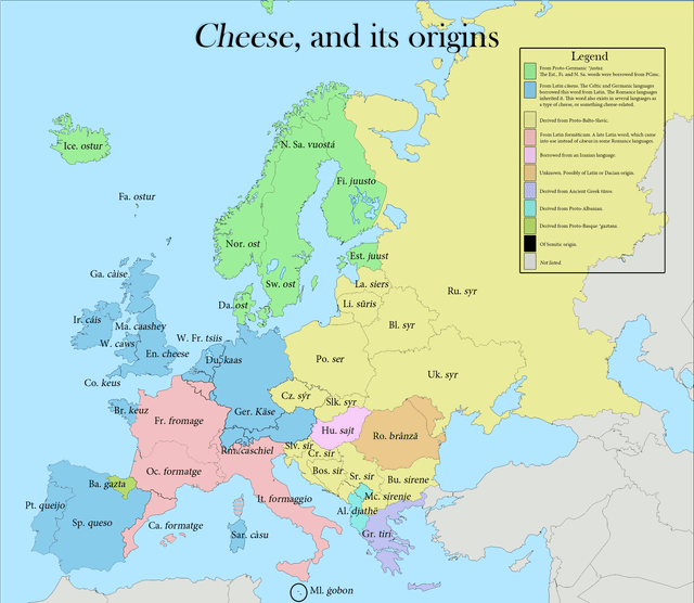 cheese in different languages