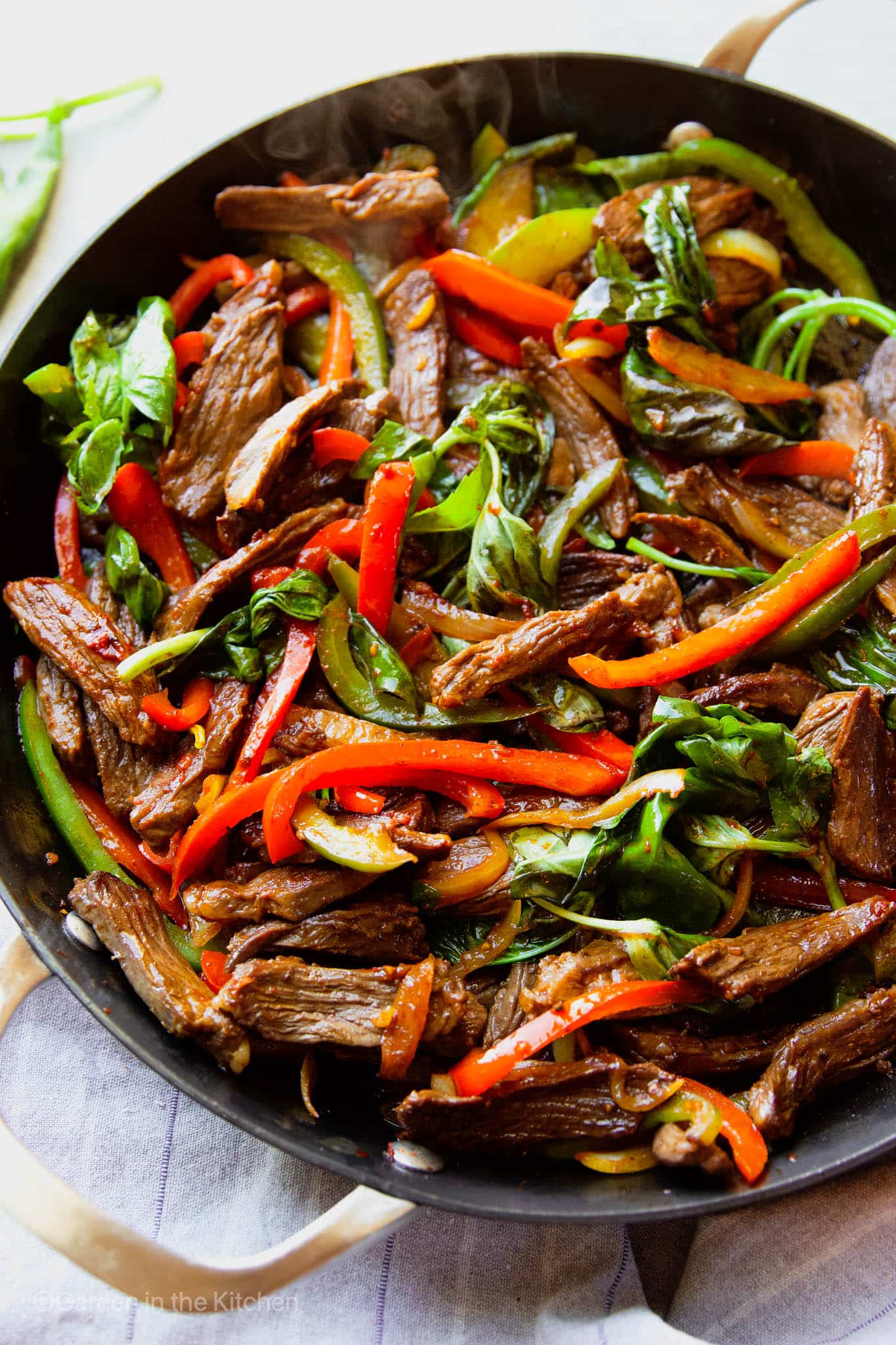 Quick Thai Street Food-Style Beef Stir-Fry with Purple Basil and Chiles