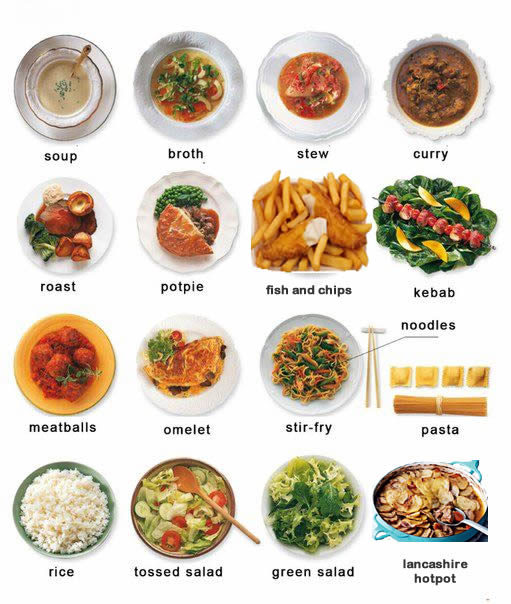 different types of meals